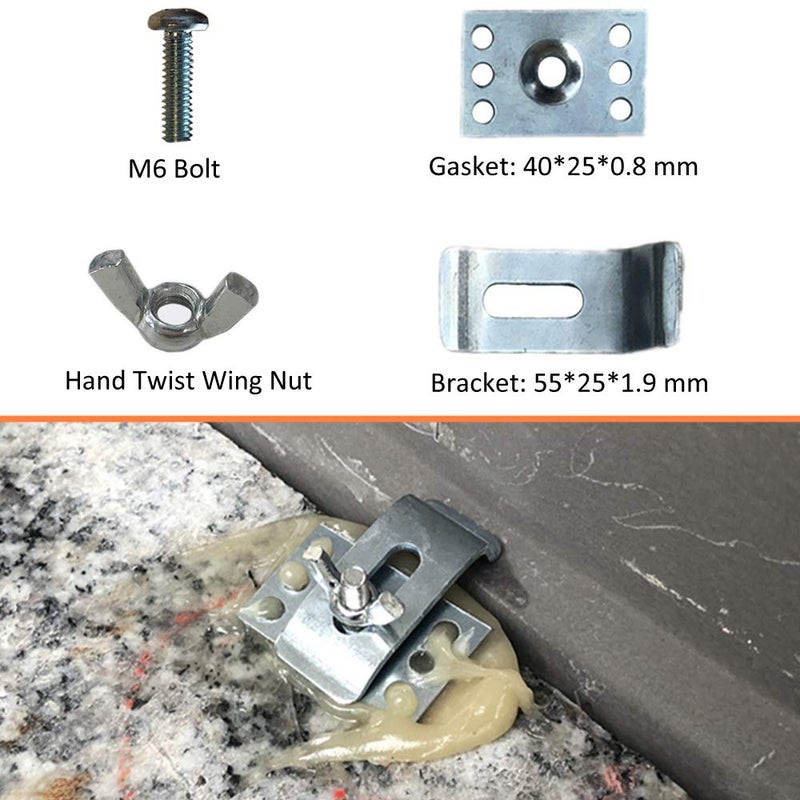 LITOON Sink Clips Undermount Kitchen Sink Clips, Epoxy Undermount Sink Brackets Supports for Bathroom Kitchen 10 Pack Kit - Image 3
